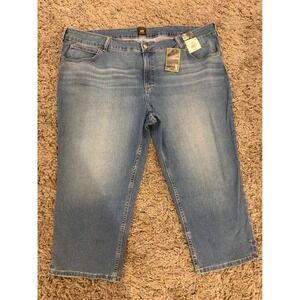 Lee Women 26W Capri Mid Melody Blue Denim Jeans 112366538 NWT